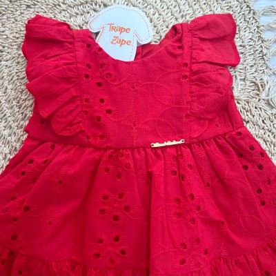 Vestido em Lese Vermelho